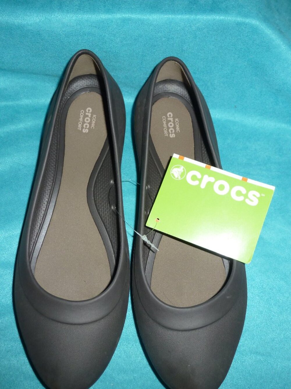 Crocs Lina Comfort 203404 Women 10 espresso Brown Ballet Flats Slip On Shoes NE